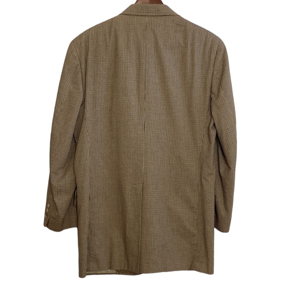 Brooks Brothers Sport Coat Mens 39S Tan Red Green Check Blazer Made in USA - Picture 3 of 15